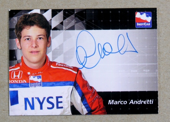 2007 Indy Racing AUTOGRAPHED Collectors Card Marco Andretti Third Generatio