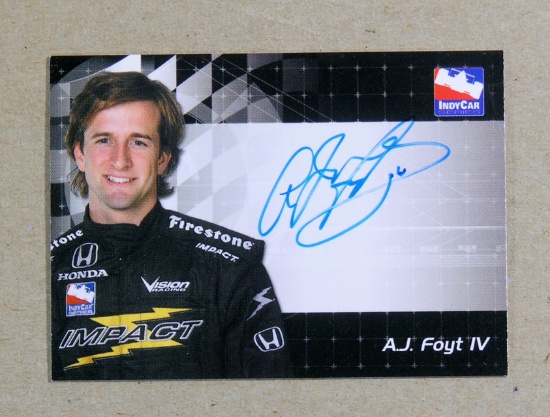 2007 Indy Racing AUTOGRAPHED Collectors Card A.J. Foyt IV the third generat