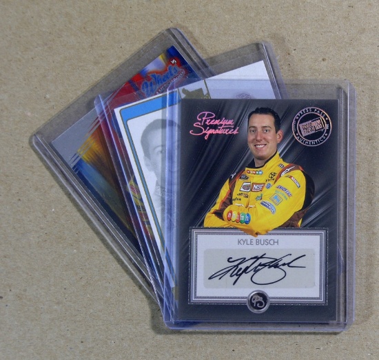 (3) Kyle Busch  NASCAR Collector Cards including Autographed Card