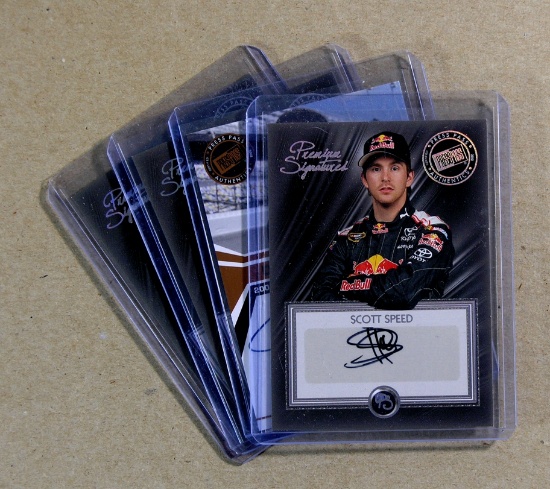 (4) Autographed NASCAR Collector Cards: Scott Speed-David Reutimann-Elliot