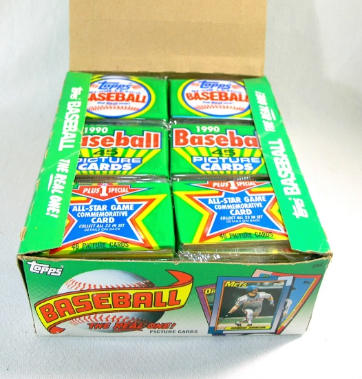 1990 Topps Baseball Rak Pak Box 24 Unopened Rak Paks-46 Cards Each