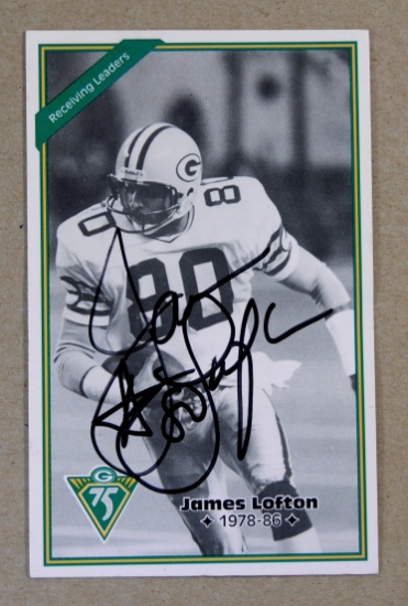 1993 "CHAMPION CARDS" AUTOGRAPHED Postcard James Lofton Green Bay Packers.