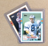 (2) 1989 Topps Traded ROOKIE Football Cards: #70T Troy Aikman Dallas Cowboy
