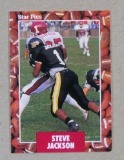 1991 Star Pics AUTOGRAPED ROOKIE Football Card #64 Rookie Steve Jackson Ten