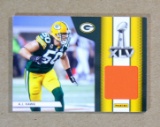 2011 Panini GAME USED RELIC Football Card #SB2 AJ Hawk. Enclosed is a Piece