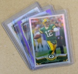 (3) 2014 Topps Chrome (Purple-Silver-Other) Football Cards #83 & 150 Aaron