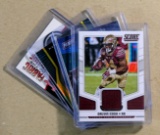 (4) GAME WORN JERSEY Football Cards