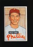 1951 Bowman Baseball Card #112 Willie Jones Philadelphia Phillies