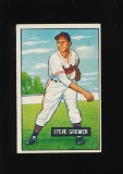 1951 Bowman Baseball Card #115 Steve Gromeck Cleveland Indians