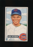1951 Bowman Baseball Card #215 Kent Peterson Cincinnati Reds