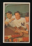 1953 Bowman Color Baseball Card #44 Hank Bauer-Yogi Berra-Mickey Mantle New
