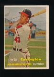 1957 Topps Baseball Card #283 Wes Covington Milwaukee Braves