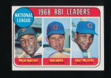 1969 Topps Baseball Card #4 National League RBI Leaders: Willie McCovey-Ron