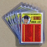 (7) 1969 Topps Low Number Baseball Cards Checklists 1st Series thru 7th Ser