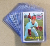 (12) 1969 Topps Low Number Baseball Cards (Commons).  EX or Higher Grade Co
