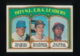 1972 Topps Baseball Card #91 National League ERA Leaders: Tom Seaver-Dave R