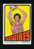 1972 Topps ROOKIE Basketball Card #195 Rookie Julius Erving Virginia Squire