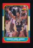 1986 Fleer Basketball Card #1 of 132 Kareem Abdul-Jabbar Los Angeles Lakers