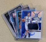 (4) Autographed-Game Worn Jersey Basketball Cards
