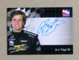 2007 Indy Racing AUTOGRAPHED Collectors Card A.J. Foyt IV the third generat