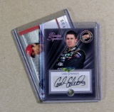 (2) Carl Edwards NASCAR Collector Cards: Autographed Card and Used Race Eve