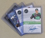 (4) Autographed NASCAR Collector Cards: Robby Gordon-Mike Skinner-David Rag