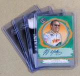 (4) Autographed NASCAR Collector Cards: Robby Gordon-Michael Waltrip-JJ Yel