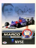 Autographed 8x10 Card, Indy Car Driver Marco Andretti Authenticated By PSA/