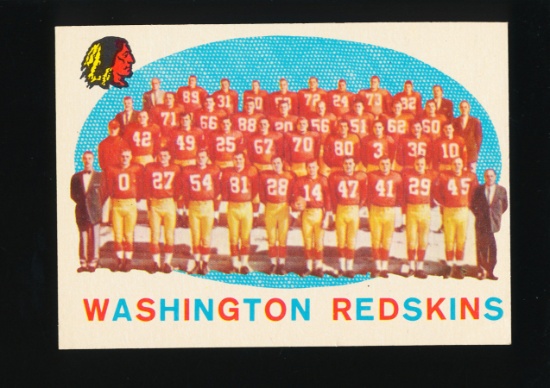 1959 Topps Football Card #91 Washington Redskins Team Card/Checklist (Unche