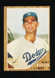1962 Topps Baseball Card #5 Hall of Famer Sandy Koufax Los Angeles Dodgers
