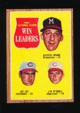1962 Topps Baseball Card #58  National League Pitching Victory Leaders: War
