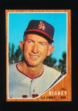 1962 Topps Baseball Card #549 Bill Rigney Los Angeles Angels Manager (Scarc