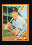 1962 Topps Baseball Card #551 Harry Bright Washington Senators (7th Series