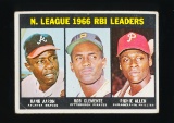 1967 Topps Baseball Card #242 RBI National League Leaders: Hank Aaron-Bob C