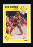 1989 Fleer ROOKIE Basketball Card #56 Rookie Mitch Richmond Golden State Wa