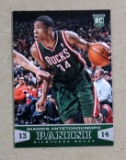 2014 Panini ROOKIE Basketball Card #194 Rookie Giannis Antetokounmpo Milwau