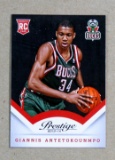 2014 Panini Prestige ROOKIE Basketball Card #175 Rookie Giannis Antetokounm