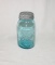 Vintage 1 Quart Blue Ball Perfect Mason Jar with Zinc Lid