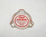 Vintage Glass Ashtray advertising Snug Harbor Johnson Creek WI.  3-1/4