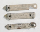(3) Vintage Advertising Bottle/Can Openers
