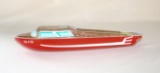 (1960s?) Ohio Art Tin Litho 102-F175 Speed Boat/Cabin Cruiser 14-1/2