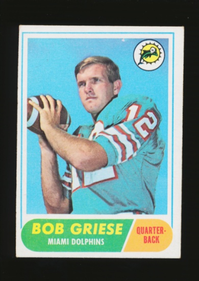 1968 Topps ROOKIE Football Card #196 Hall of Rookie Famer Bob Griese Miami