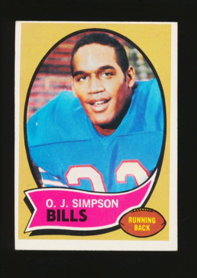 1970 Topps ROOKIE Football Card #90 Hall of Rookie Famer OJ Simpson Buffalo