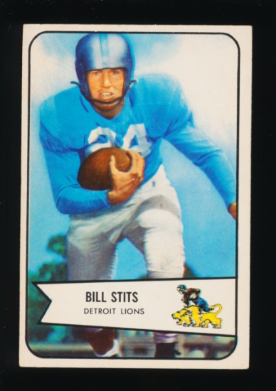 1954 Bowman Football Card #5 Bill Stitts Detroit Lions