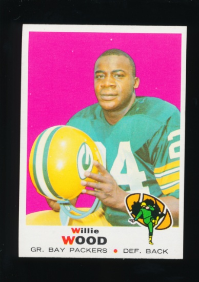 1969 Topps Football Card #168 Hall of Famer Willie Wood Green Bay Packers