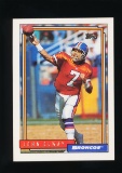 1992 Topps Football  Card #125 Hall of Famer John Elway Denver Broncos