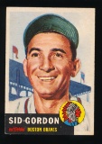 1953 Topps Baseball Card #117 Sid Gordon Boston Braves