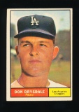 1961 Topps Baseball Card #260 Hall of Famer Don Drysdale Los Angeles Dodger