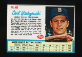 1962 Post Cereal (Hand Cut) Baseball Card #61 Hall of Famaer Carl Yastrzems