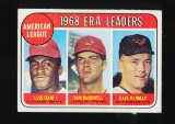 1969 Topps Baseball Card #7 American League ERA Leaders: Luis Tiant-Sam McD